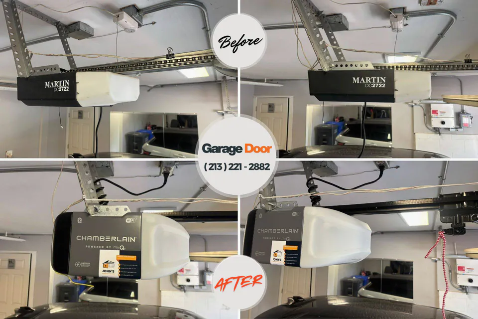 Before and after: garage door repair Terre Haute, IN